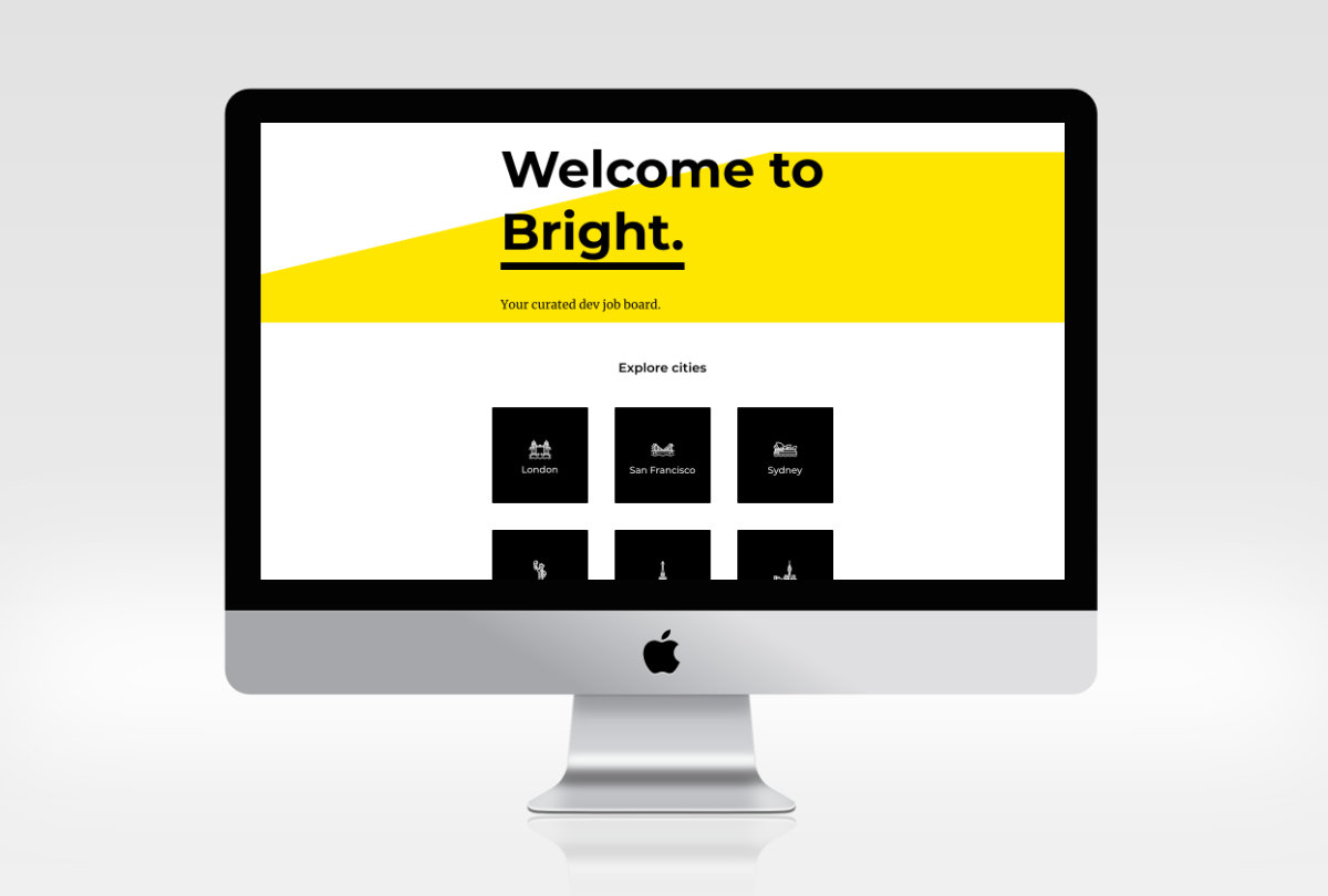 Visual of Bright Job Board web app